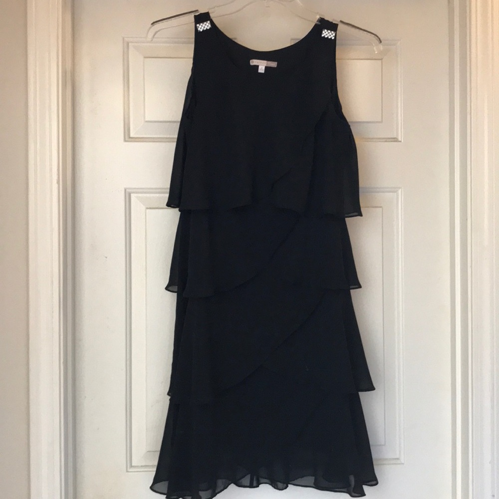 Vintage Ruffled Black Dress